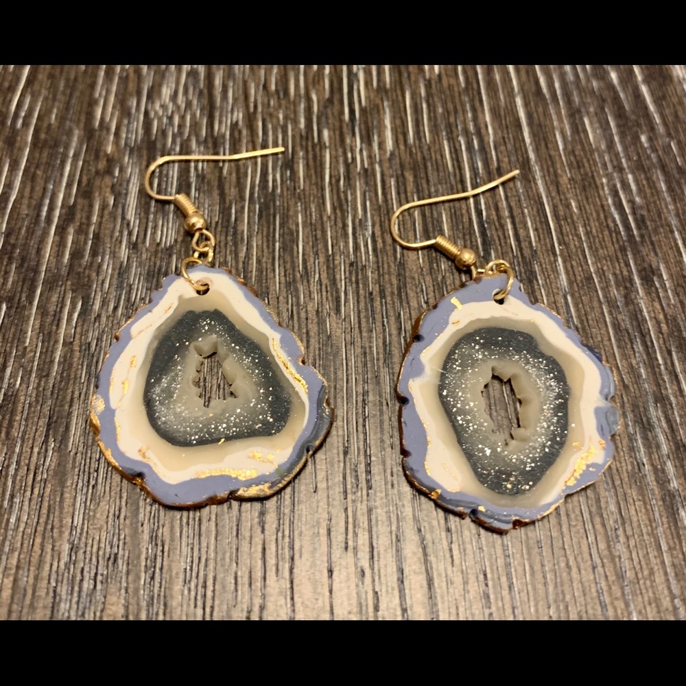 Handmade geode earrings